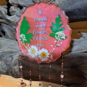 Red Floral Hanging Suncatcher For Friends